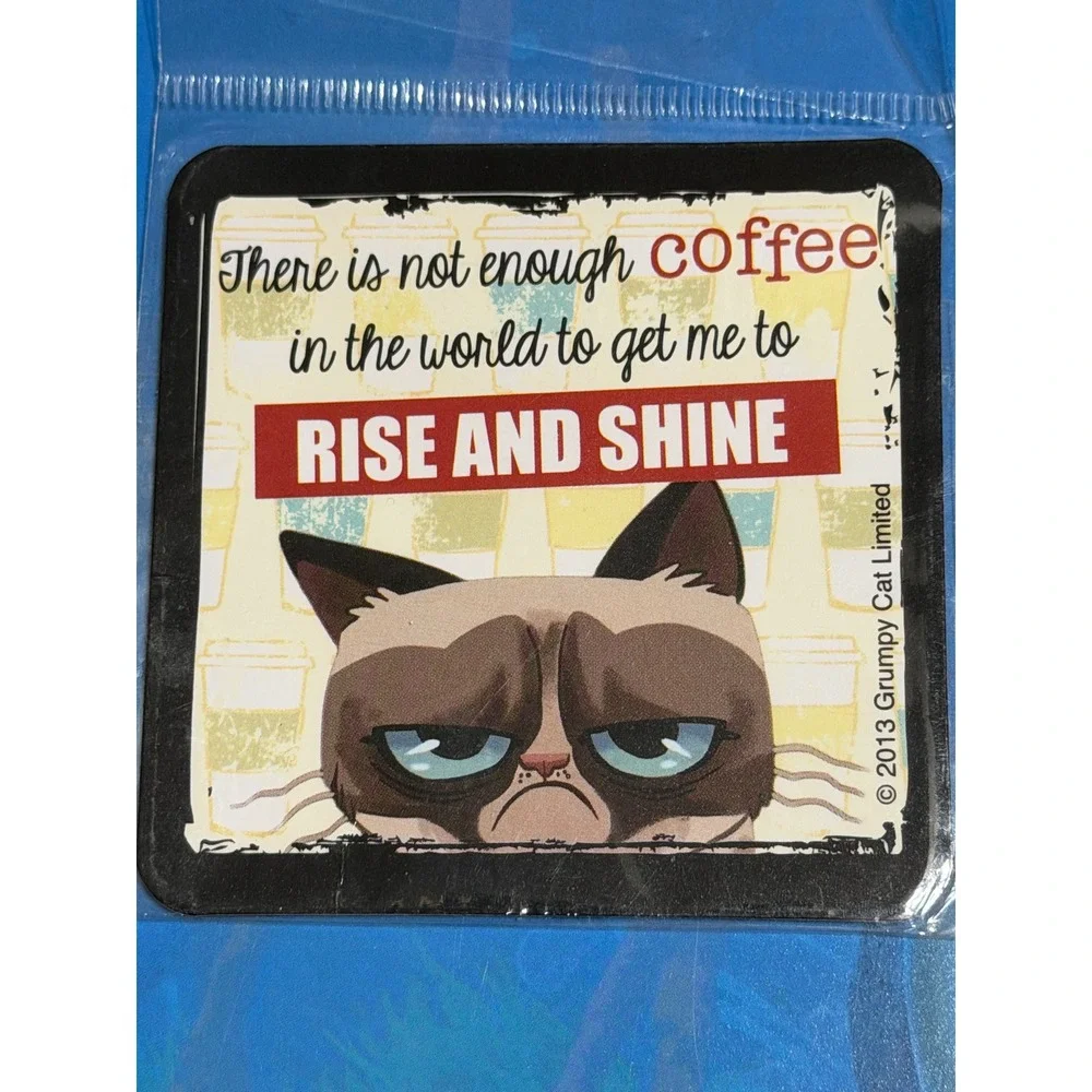 Grumpy Cat Magnet Set‎ 4pc Ganz 2013 Funny Sarcastic Meme Quotes Cat Lover Gift